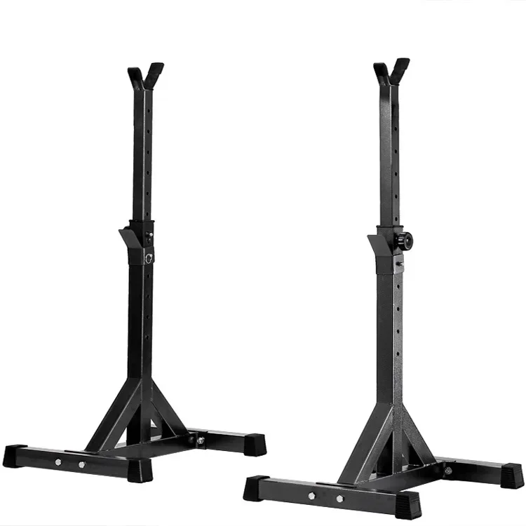 Supporto per bilanciere in acciaio sollevamento pesi bilanciere diviso Squat Rack Stand bilanciere regolabile in altezza Semi-telaio attrezzature