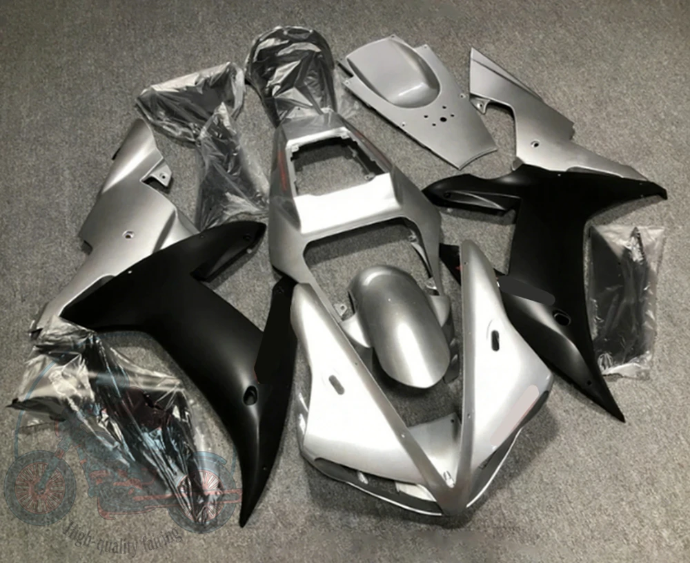 High quality New ABS Full Fairings Kit Fit for YAMAHA R1 2002 2003 02 03 Bodywork Set Custom Silver Black
