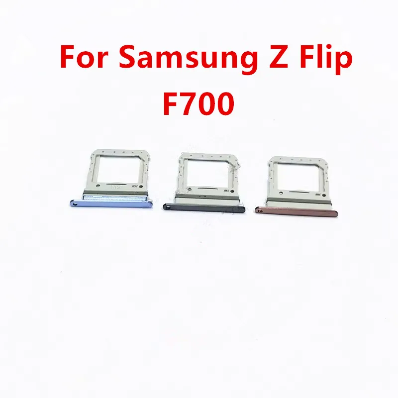 Flip SIM Card Slots For Samsung Galaxy Z Flip F700 SIM Tray Adapters Socket Holder Replace Phone Housing Repair Parts