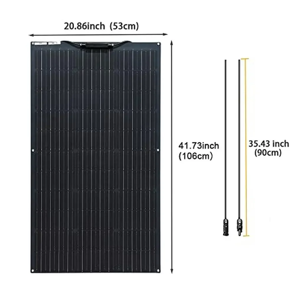 100W 300W Monocrystalline Flexible Solar Panel Kit 12V Cell Charge Controller Extension Cable Alligator Clip RV Boat Cabin Tent