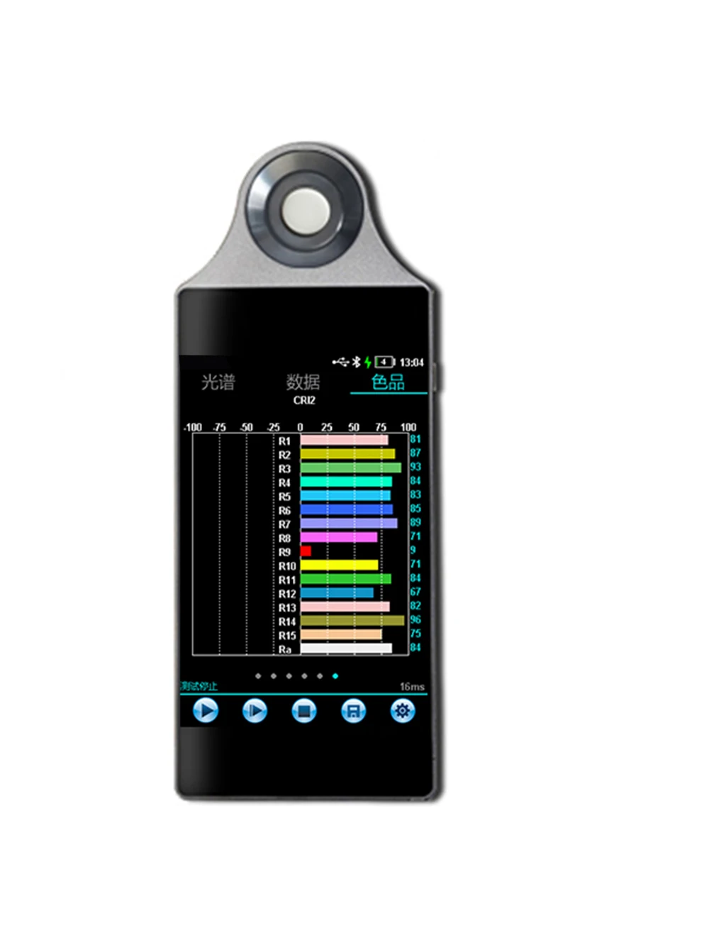 Espectrómetro portátil Illuminómetro espectral con rango de longitud de onda 380nm-780nm superficie fotosensible Ф10mm