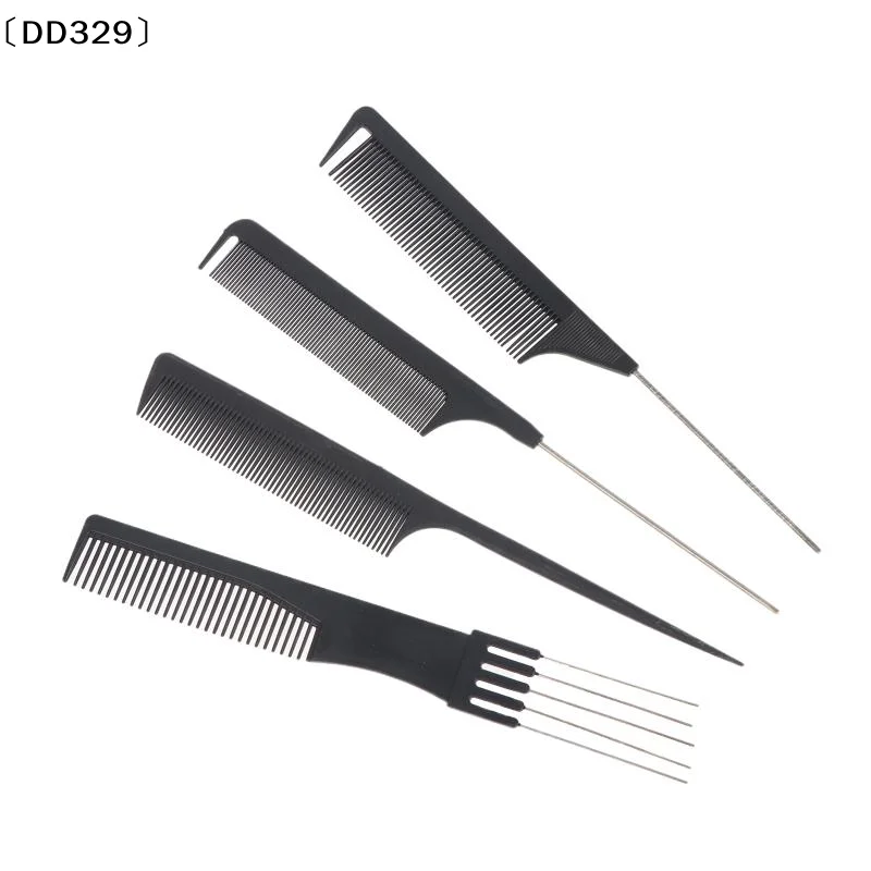 Hair Tail Comb Salon Cut Comb Styling Stainless Steel Spiked Hairdressing Plastic Pointed Tail Hair Picking Comb〔DD329〕