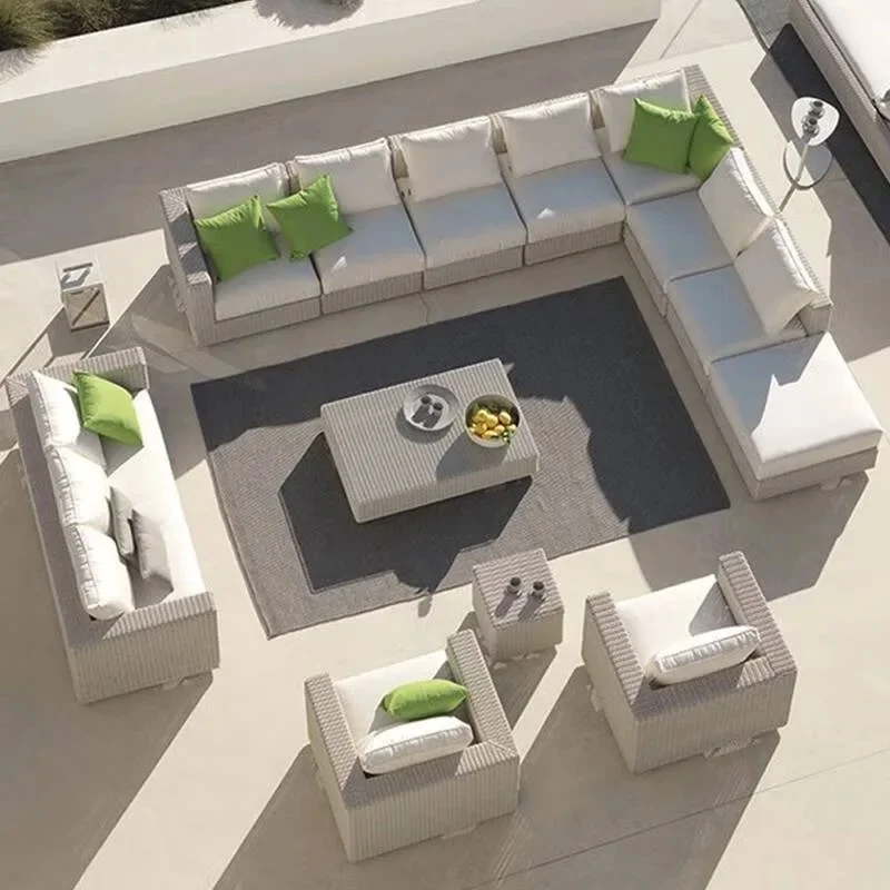 Comfortable Outdoor Sofa Set for Patio and Garden - Stylish Weather-Resistant Design with Cushions