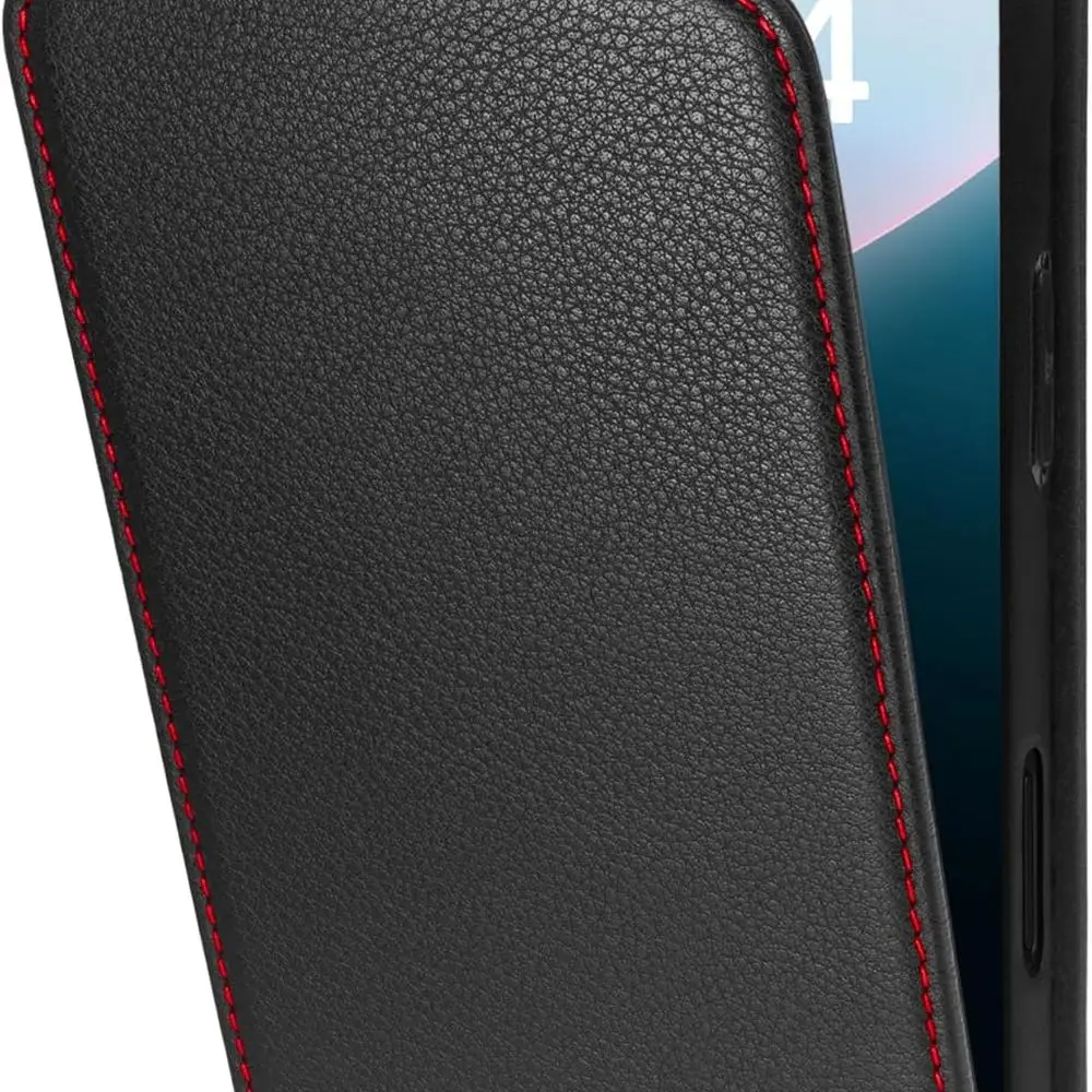 

Luxury Leather Wallet Case for iPhone 16 Pro Max with Card Holders, MagSafe Compatible - Black