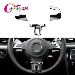 ABS cromato volante per auto decorazione copertura rivestimento adesivo adatto per Volkswagen VW GOLF POLO JETTA MK5 MK6 Bora accessori