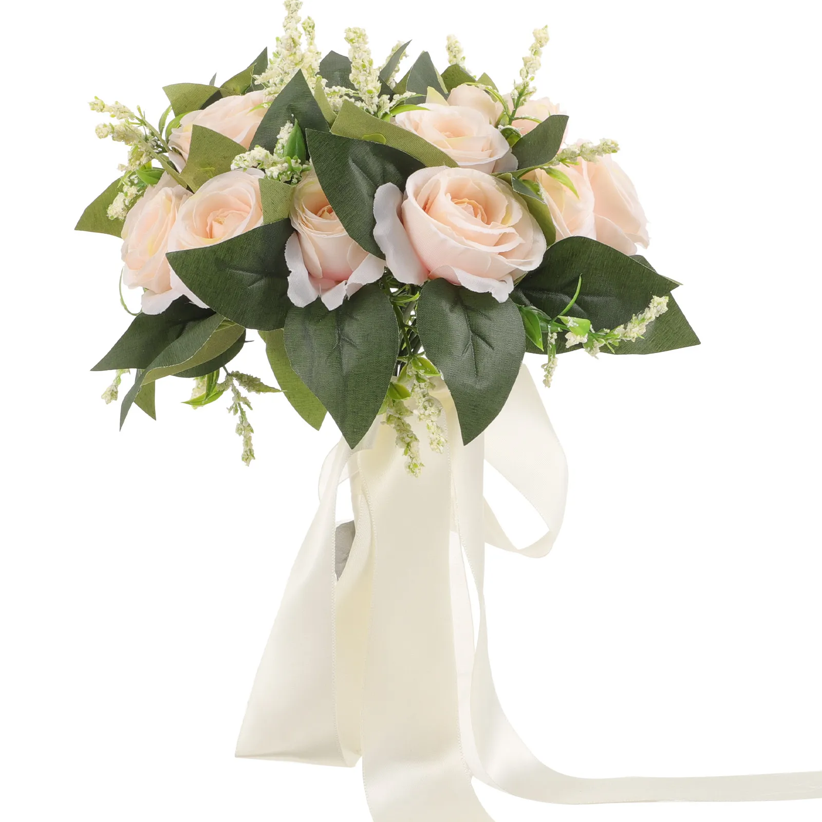 Artificial Rose Wedding Bouquet for Bride & Bridesmaid – Rustic Vintage Party Decor, Photography Prop, Table Centerpiece
