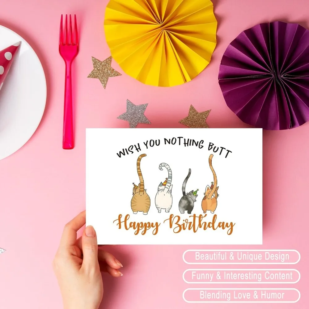 Funny Cat Butt Birthday Card 