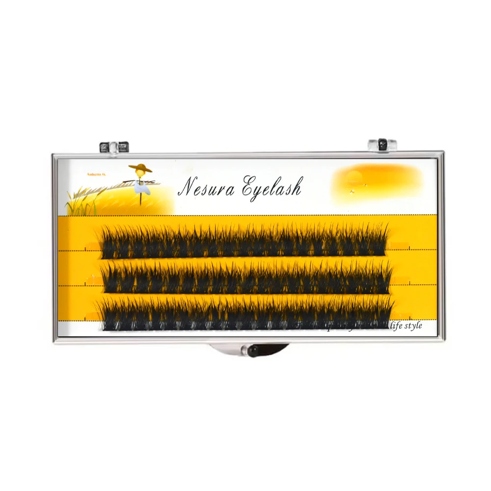 جديد لتقوم بها بنفسك 90 العنقودية رمش تمديد باقة جلدة مجزأة رموش اصطناعية ثلاثية الأبعاد رقيق الطبيعية الروسية حجم رموش بالمنك الفردية #3