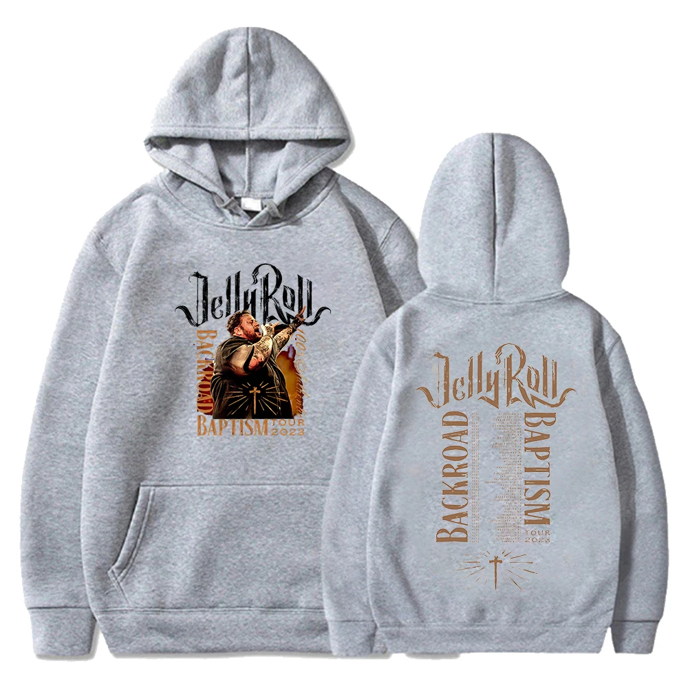 Jelly Roll-Sweat à capuche à manches longues pour hommes et femmes, Streetwear, Hip Hop, Backroad, Baptême, Tour du monde, Vêtements, 2023