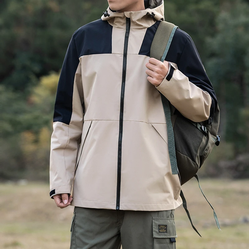 

Waterproof Rain Jacket Unisex Outdoor Trekking Windbreaker Windproof Breathable Mountaineering Coat for Spring Fall S-4XL