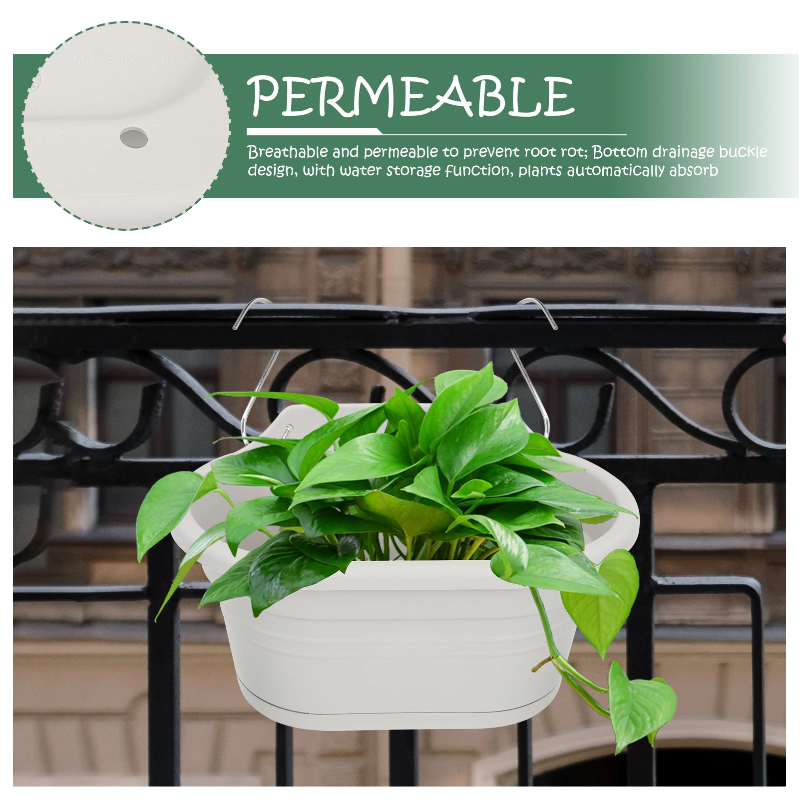 

1 Set Hanging Flower Pot Balcony Garden Planter Plastic Flowerpot For Succulents Chlorophytum Hanging Plant Holder Decorative