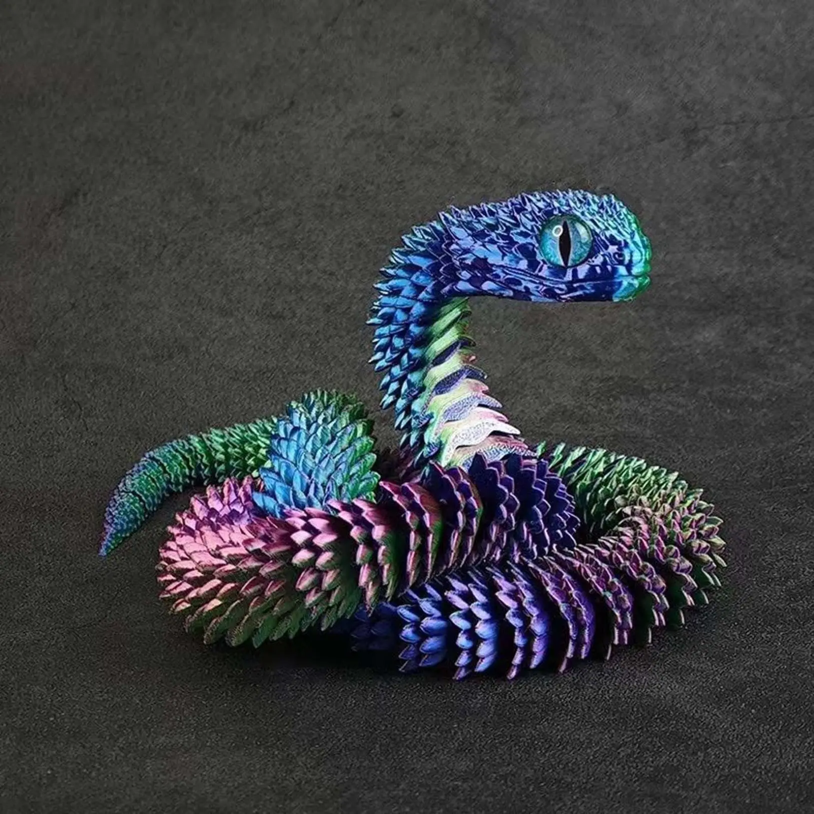 3D Printed Articulated Mini Snake Dragon Like Movable Simulation Snake Modle Figures Rotatable Decor Kid Adult Toy Gift 30/40cm