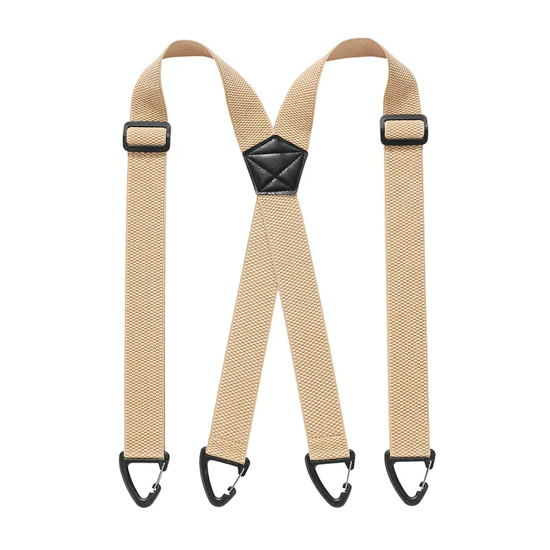 Nieuwe Heavy Duty werkbroekbretels voor heren, 3,8 cm breed met plastic klemmen, verstelbare elastische broekbretels - Zwart 1 stuk