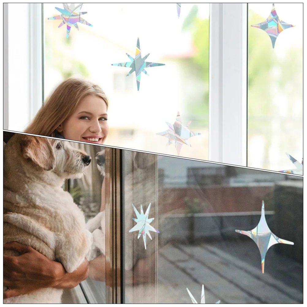 

8Pcs Prevent Bird Strike Window Clings Transparent Static Decals for Glass Doors DIY Home Decor Easy Apply Remove Window Cling