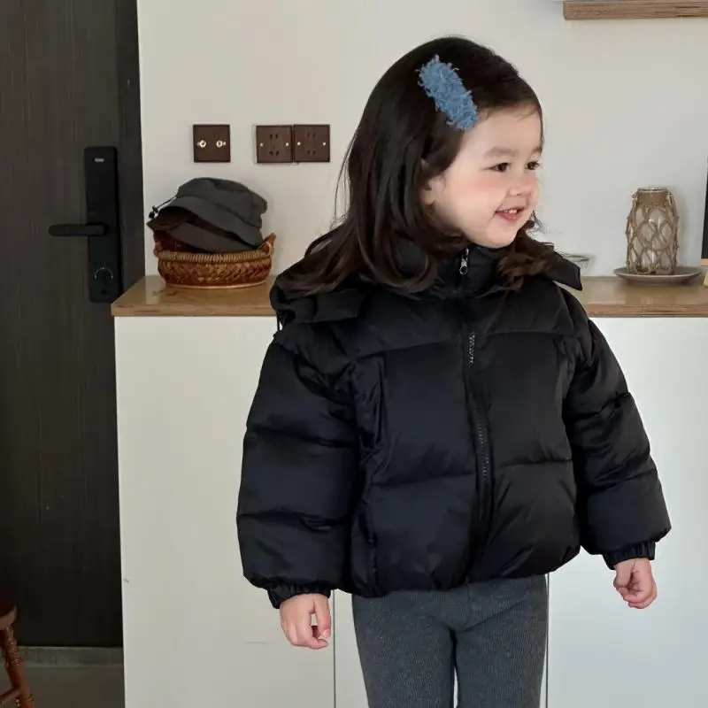 

2025 Winter New Baby Cotton Padded Jacket Infant Boys Warm Hooded Coat Plus Velvet Thick Girls Casual Jacket Toddler Clothes