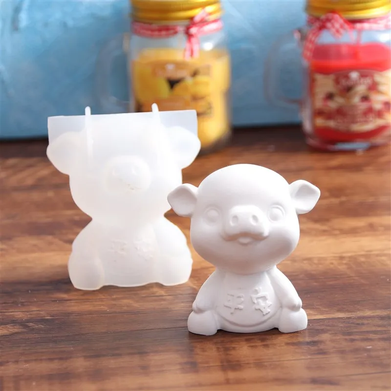 1pc/DIY Crystal Drip Mold Lucky Temperance Peaceful Piggy Shape 3D Stereoscopic Pendulum Shaped Fish Tail Silicone Mould Home De