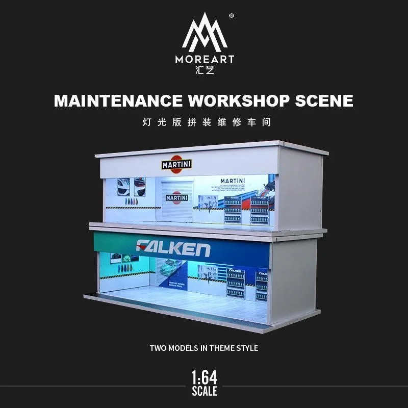 TimeMicro&MoreArt 1:64 FALKEN theme painting new repair workshop light version assembly scene - can be superimposed and series