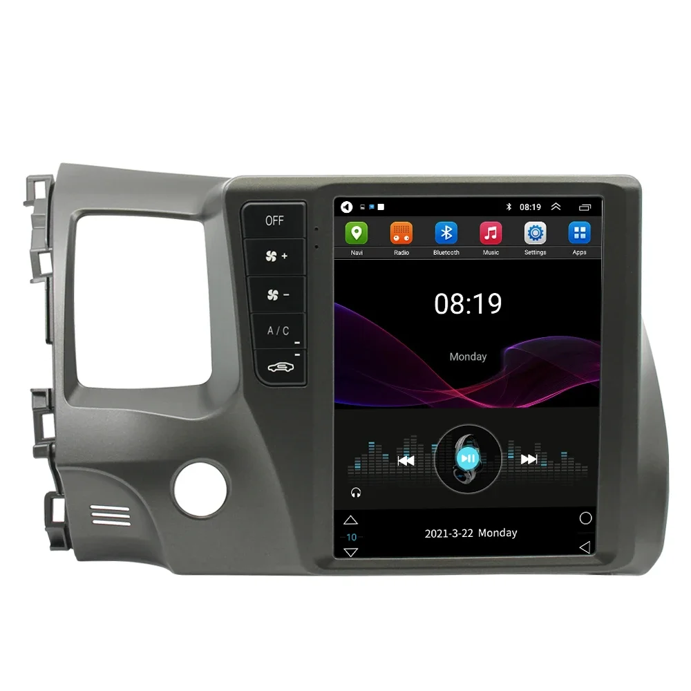 2 Din Android Car Radio for Honda Civic LHD 2006-2011 Tesla Style Screen Car Multimedia Navigation DVD Player