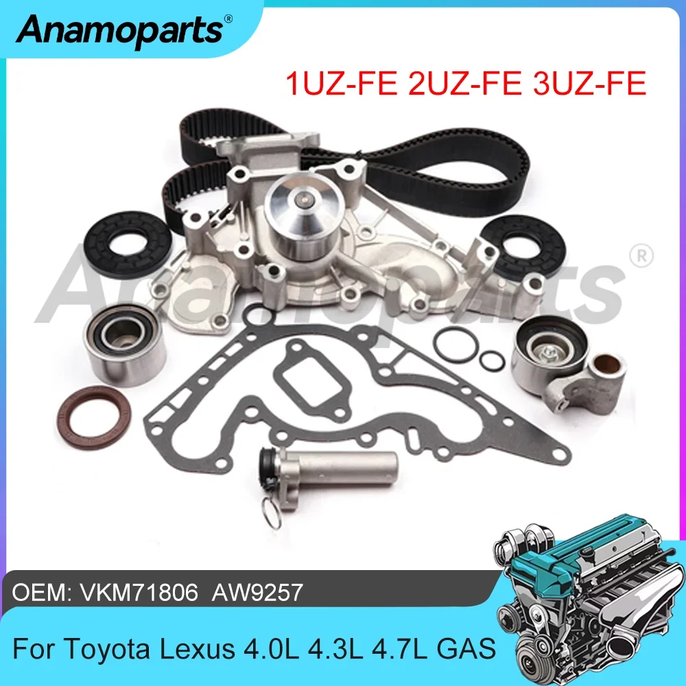 Engine Part Timing Belt Kit & Water Pump W/ Gasket Fit 4.0 4.3 4.7 L 1UZ-FE 2UZ-FE 3UZ-FE For Lexus Toyota 4.0L 4.3L 4.7L 97-09