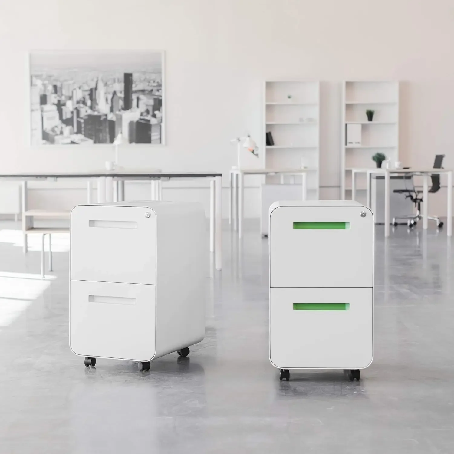 Laura Davidson Furniture Stockpile mobiele archiefkast met 2 laden en slot - metalen archiefkast onder het bureau, juridische/lettermap