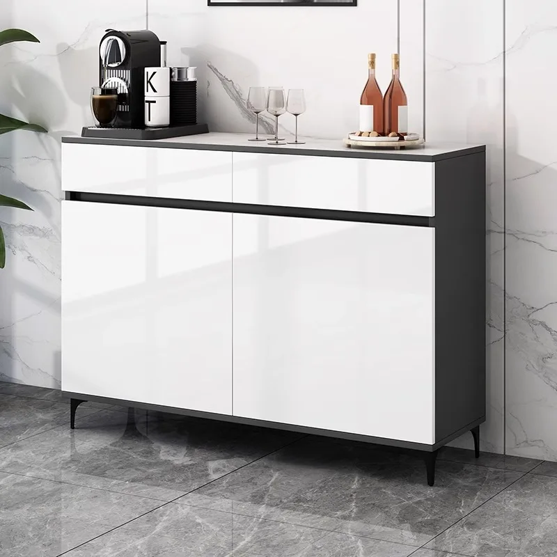 

Light luxury tea cabinet, dining side cabinet integrated against the wall, household storage cabinet, locker, modern simple