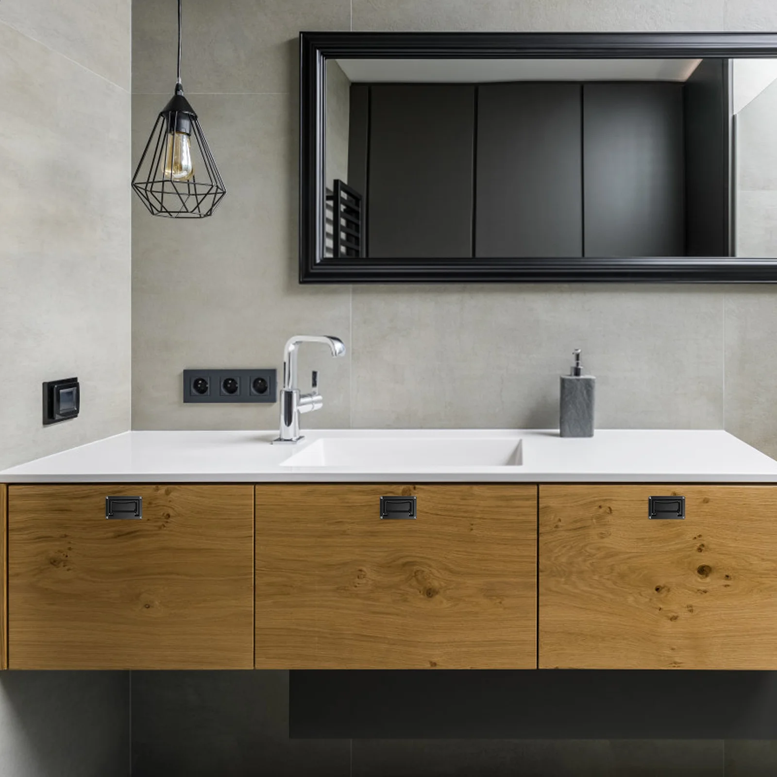 

Recessed Toolbox Handle Zinc Alloy Cabinet Door Pull Heavy Duty Drawer Handle For Electric Closet Knob