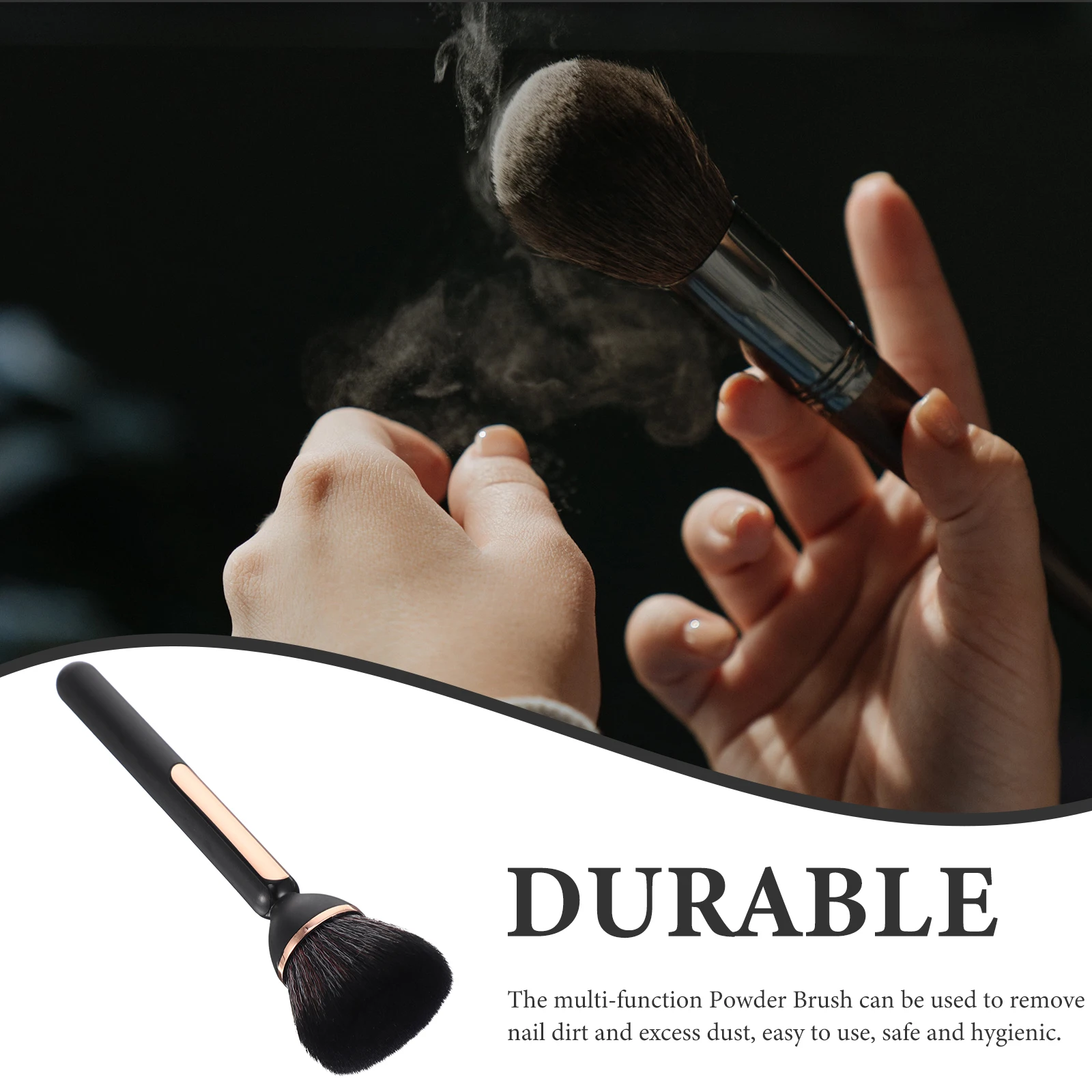 

Portable Loose Powder Nail Dust Cleaner Multi-Function Makeup Brush Small Light Weight Comfortable Handle Practical