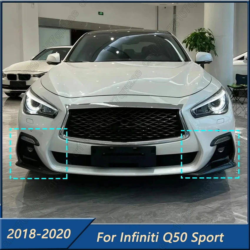 

For Infiniti Q50 Sport 2018 2019 2020 Left Right Front Bumper Fog Light Cover Lamp Frame Grille Cover Car Accessories