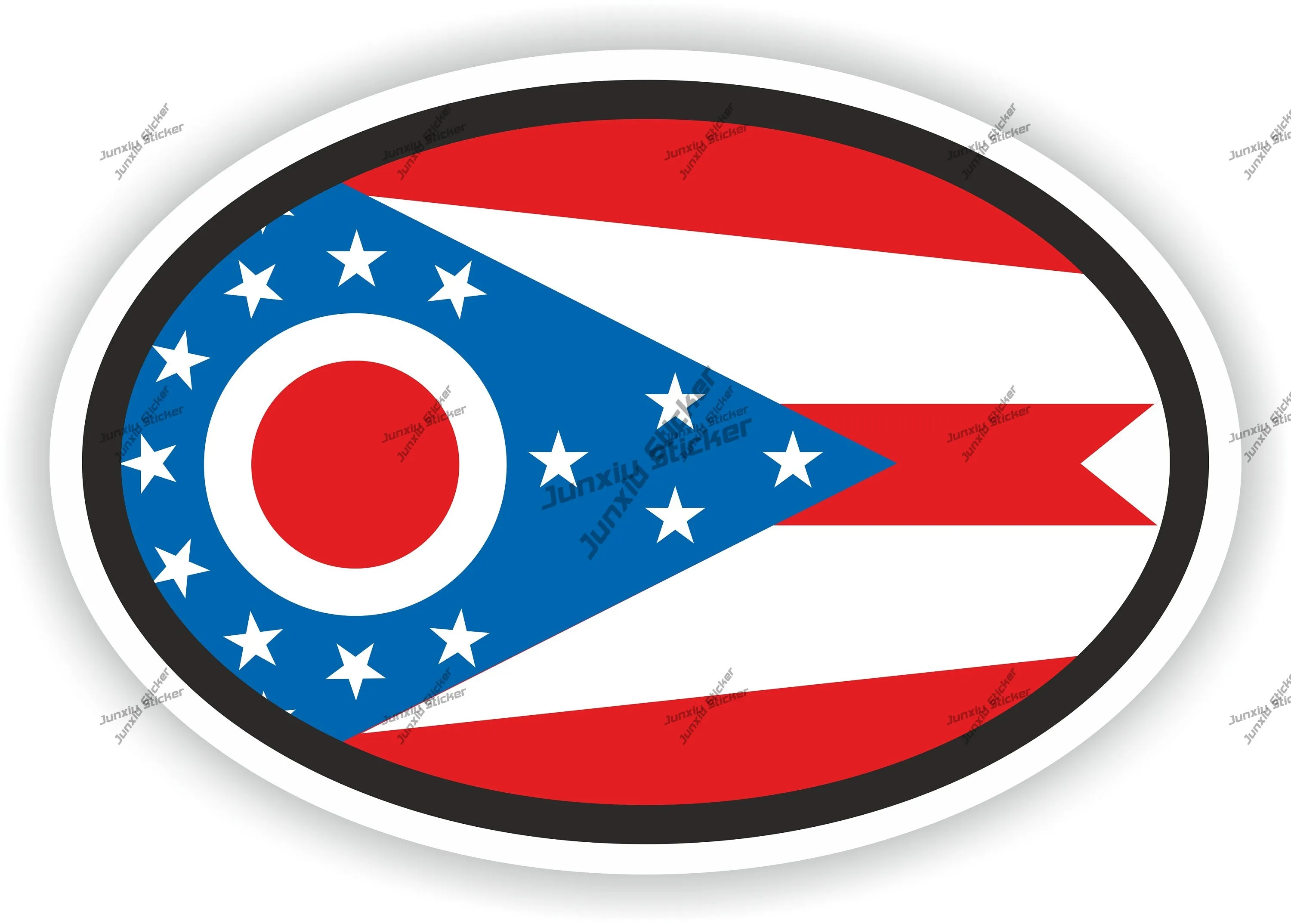 

Ohio America Flag Oval Sticker Phone Bumper Guitar Truck Cover Scratches Decoration Car Accessories Exterior Jdm Decals Accesori