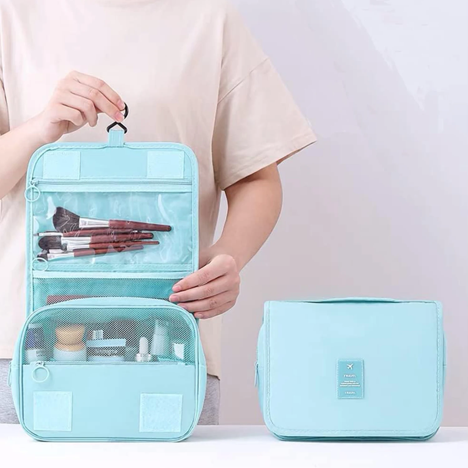Travel Hook Wash Bag Thickened Waterproof Dry And Wet Separate Large Capacity Cosmetic Storage Bag