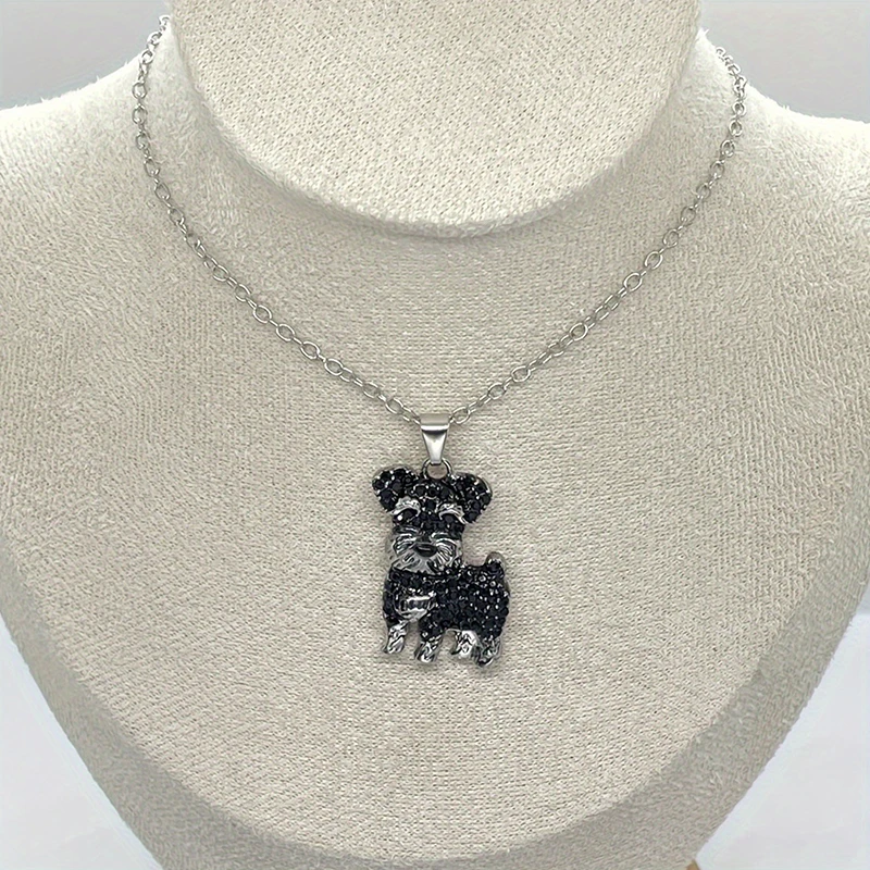 Exquisite Cute Schnauzer Dog Pendant Necklace for Women Elegant Pet Puppy Jewelry Animal Accessories Dog Lovers Gift