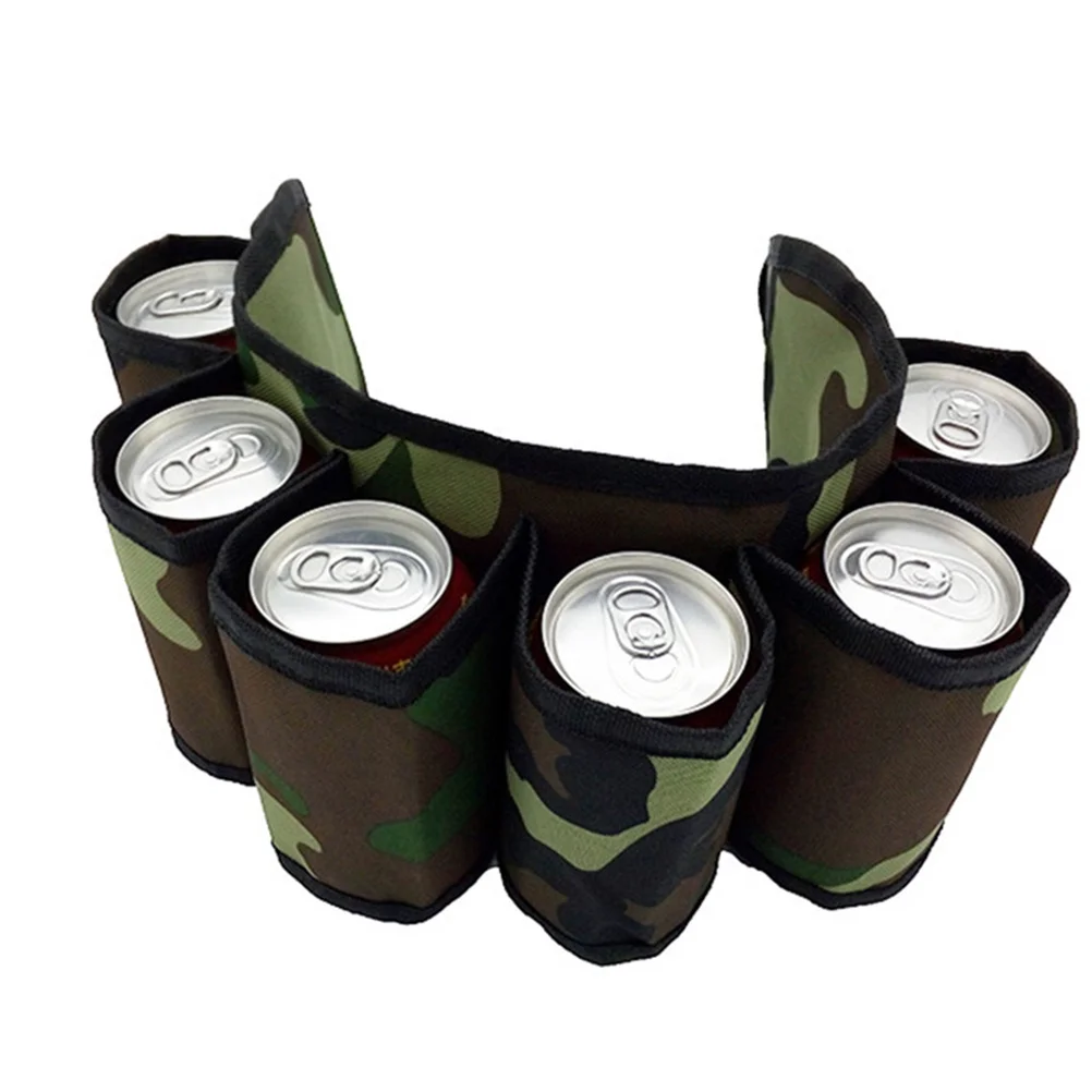 

2Pcs Mountaineering Beer Belt 600D Oxford Waist Bag for Carrying 6 Cans with Zipper Pocket Outdoor Camping Hiking Party Beach