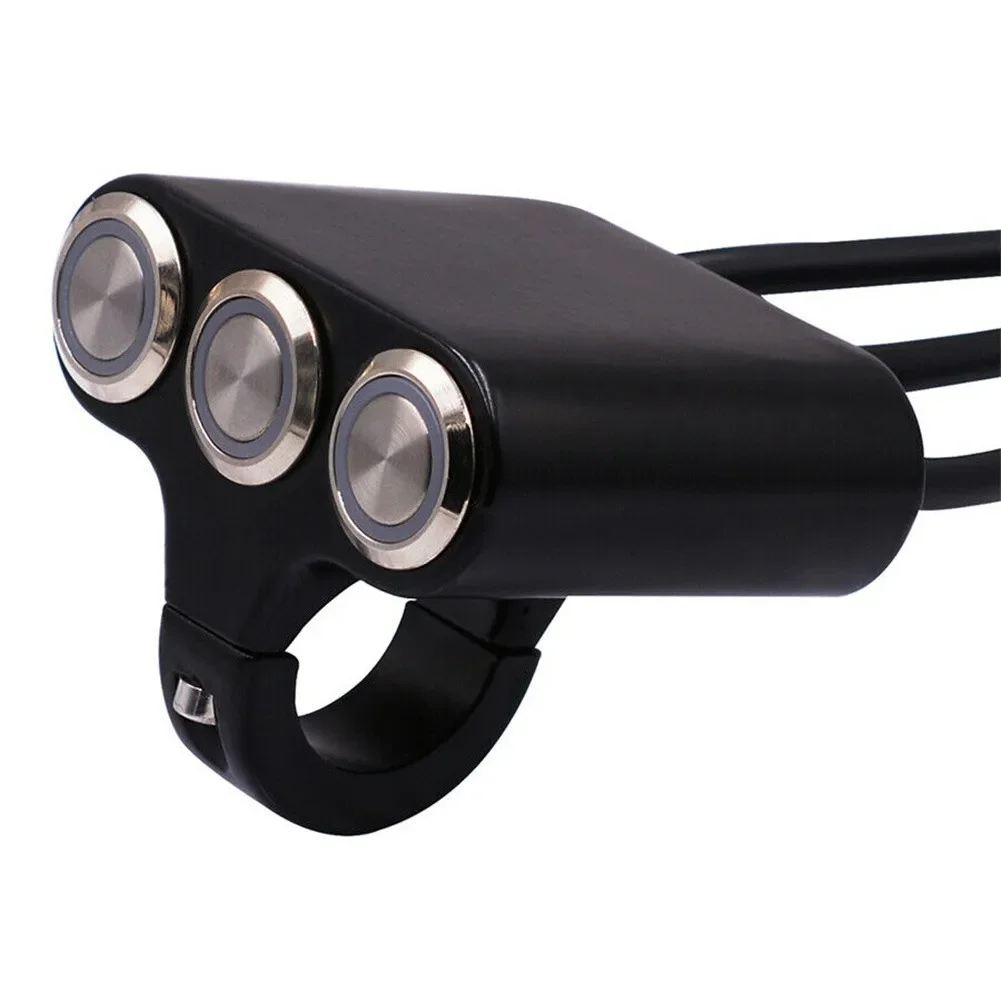 1pc Motorcycle Handlebar Switch 3 LED Buttons 7/8\