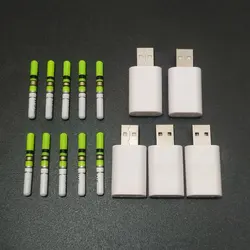 10pcs/lot Night Fishing Light Stick With Rechargeable CR322 Battery LED Lightstick For Luminous Float Accessory USB Charger A634