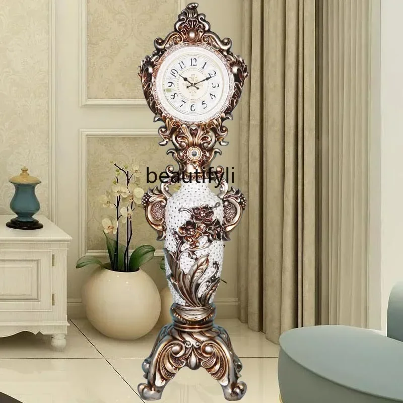 

LXThe Grandfather Clock Living Room Home Modern Light Luxury Simple Metal Large Clock Creative Clocks MuteSSS