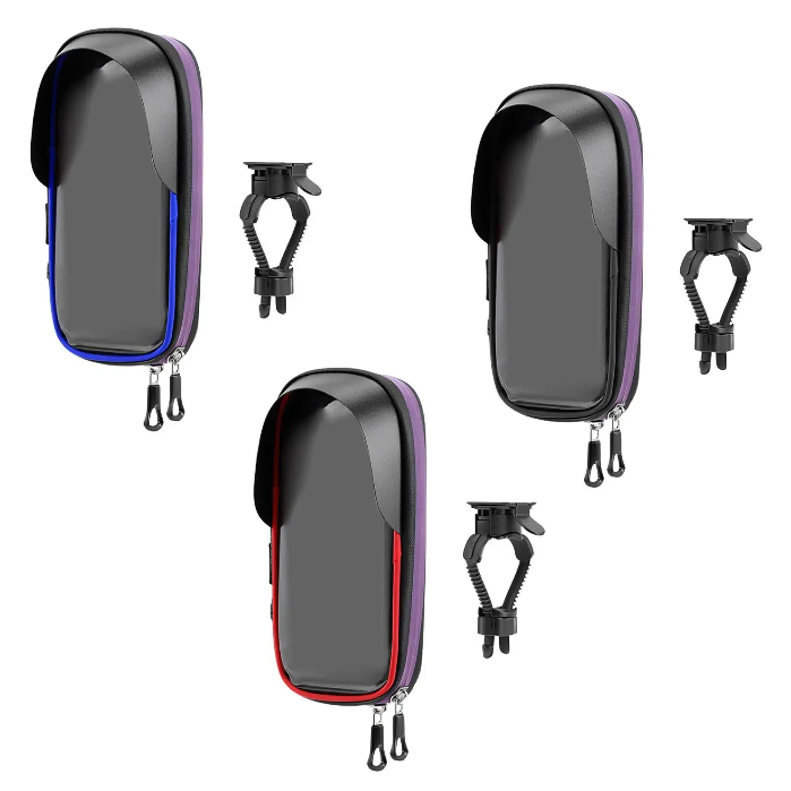 

Motorbike Phone Holder 360 Adjustable with Zipper EVA Hard Shell Pouch with Rain Cover Waterproof for Phones under 6.5Inches