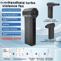 Rechargeable Blower Turbo Fan 140000 RPM 62m/s Brushless Motor Air Blower Turbo Jet Fan Portable Dust Blower Electric Dryer
