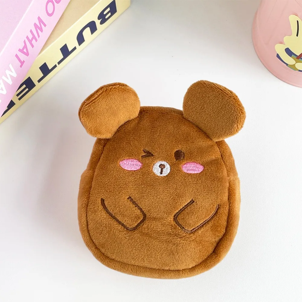 Cute Cartoon Pig Plush Coin Purse Animal Bear Cartoon Storage Bag Chicken Zipper Plush Earphone Bag Girls