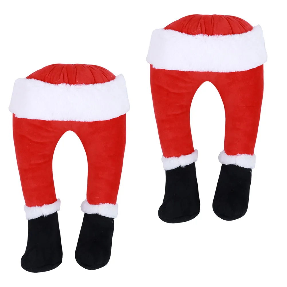 

2 Pcs Santa Prosthetic Leg Creative Christmas Decor Decorative Cloth Filling Decoration Xmas Tree Adorns Decors : Vivid