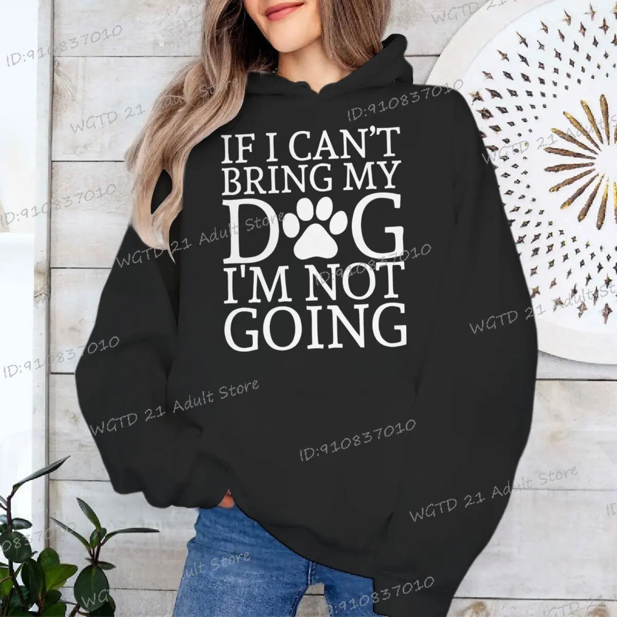 If I Can't Bring My Dog I'm Not Going Print Hoodies Women Harajuku Dog Paw Graphic Sweatshirts Animal Dog Mama Fashion Pullover