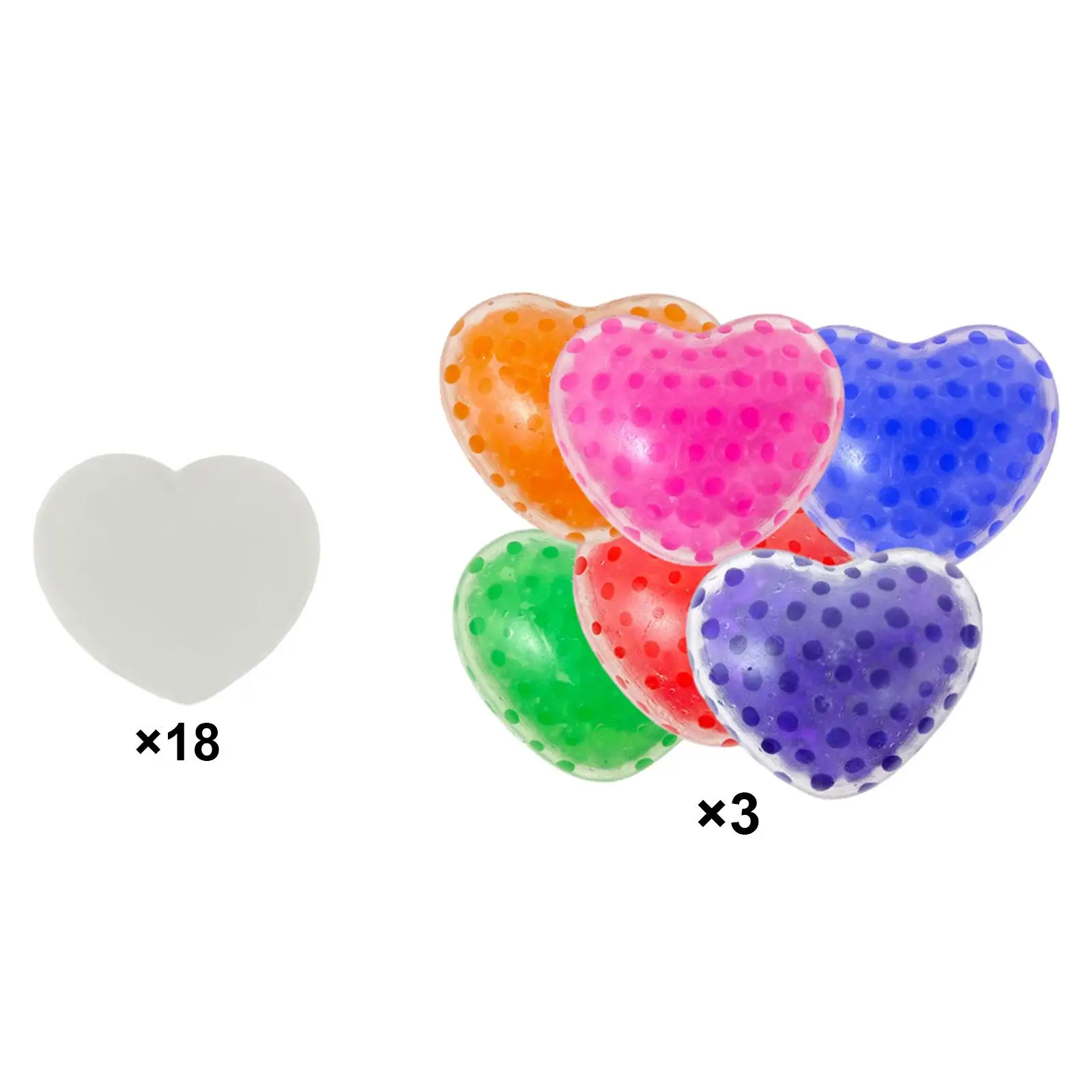 24 Pieces Valentines Day Gifts Love Heart Unbreakable Party Favors Relaxing Sensory Fidget Basket Filler Sugar Balls Kids Teens