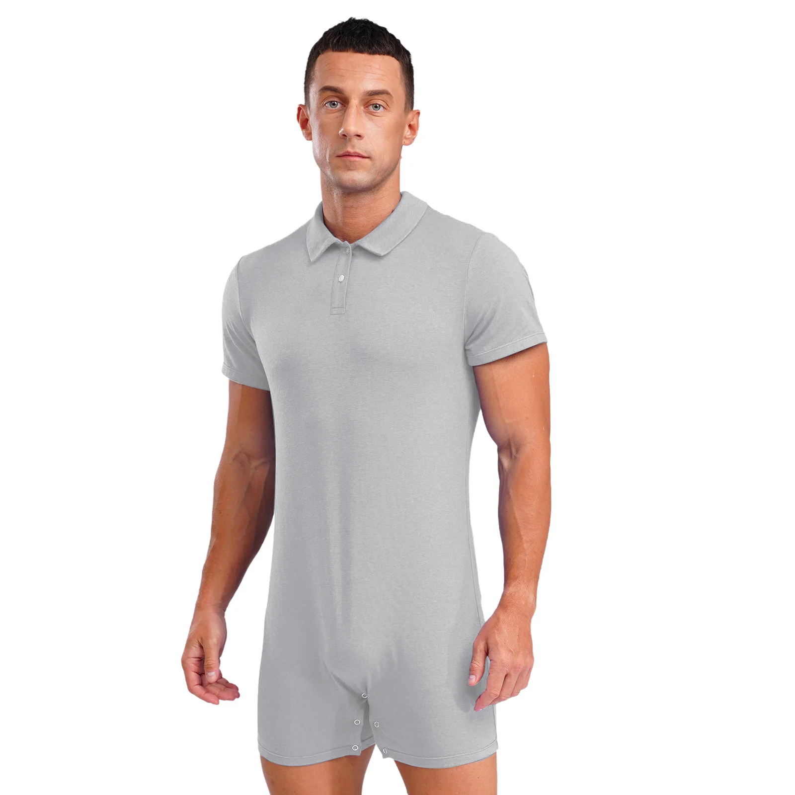 Men Home Wear Loungewear Pajamas Casual Stretchy Soft Wear Home Pajamas for Daily Gym Workout Fitness Summer Jumpsuit Nightwear