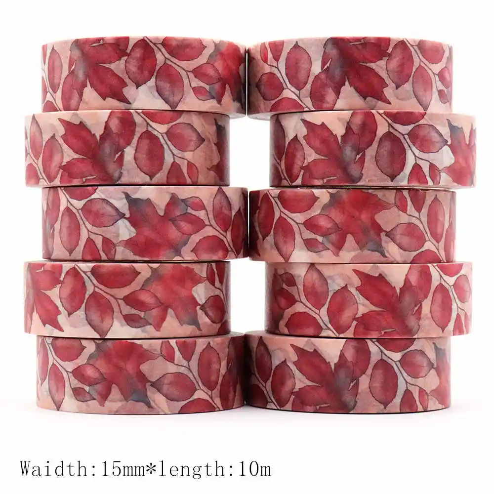 1PC 15mm*10m Vintage Floral Washi Tape DIY Scrapbooking Paper Photo Album Adhesive Stationery Masking Tape stickers