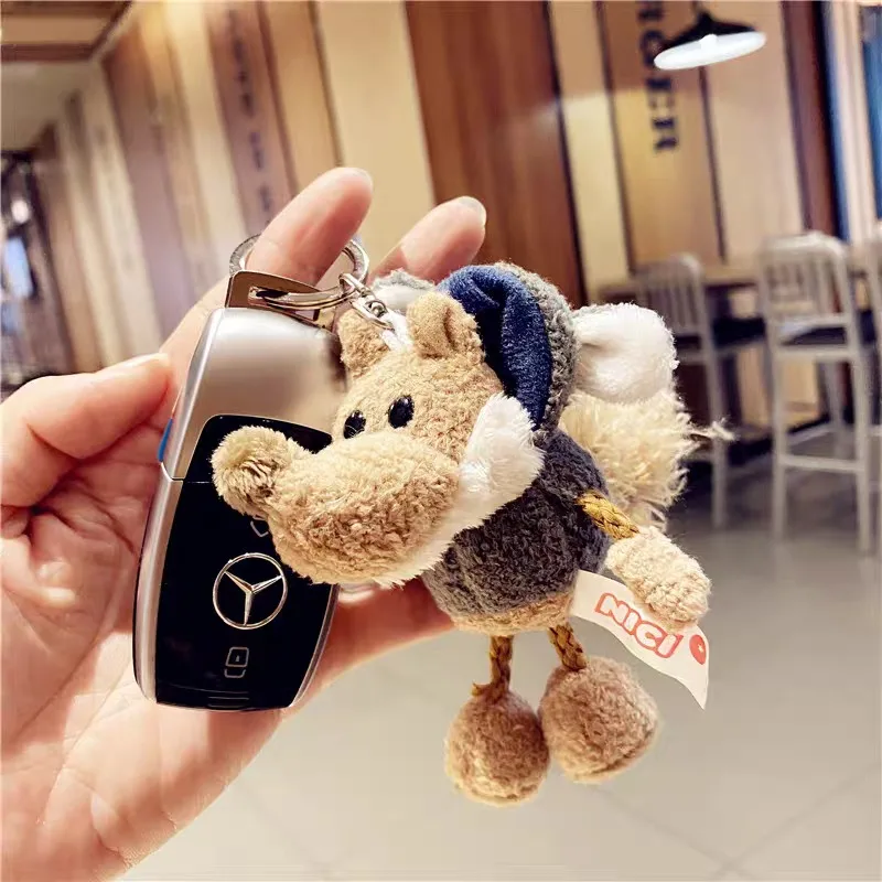 1-10PCS Mini Witte Wolf Pluche Sleutelhanger Hanger Leuke Rugzak Charme Tas Opknoping Decoratie Sleutelhanger Accessoire voor Geschenken