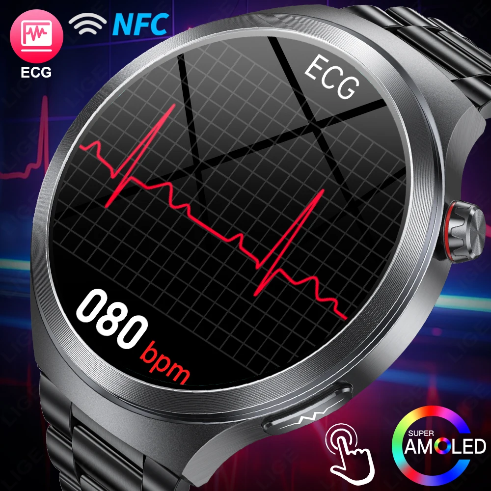 

LIGE 2025 New Healthy Watch Men ECG Examination Smartwatch Uric Acid Smart Health BT Call Blood Lipid Blood Pressure Monitoring