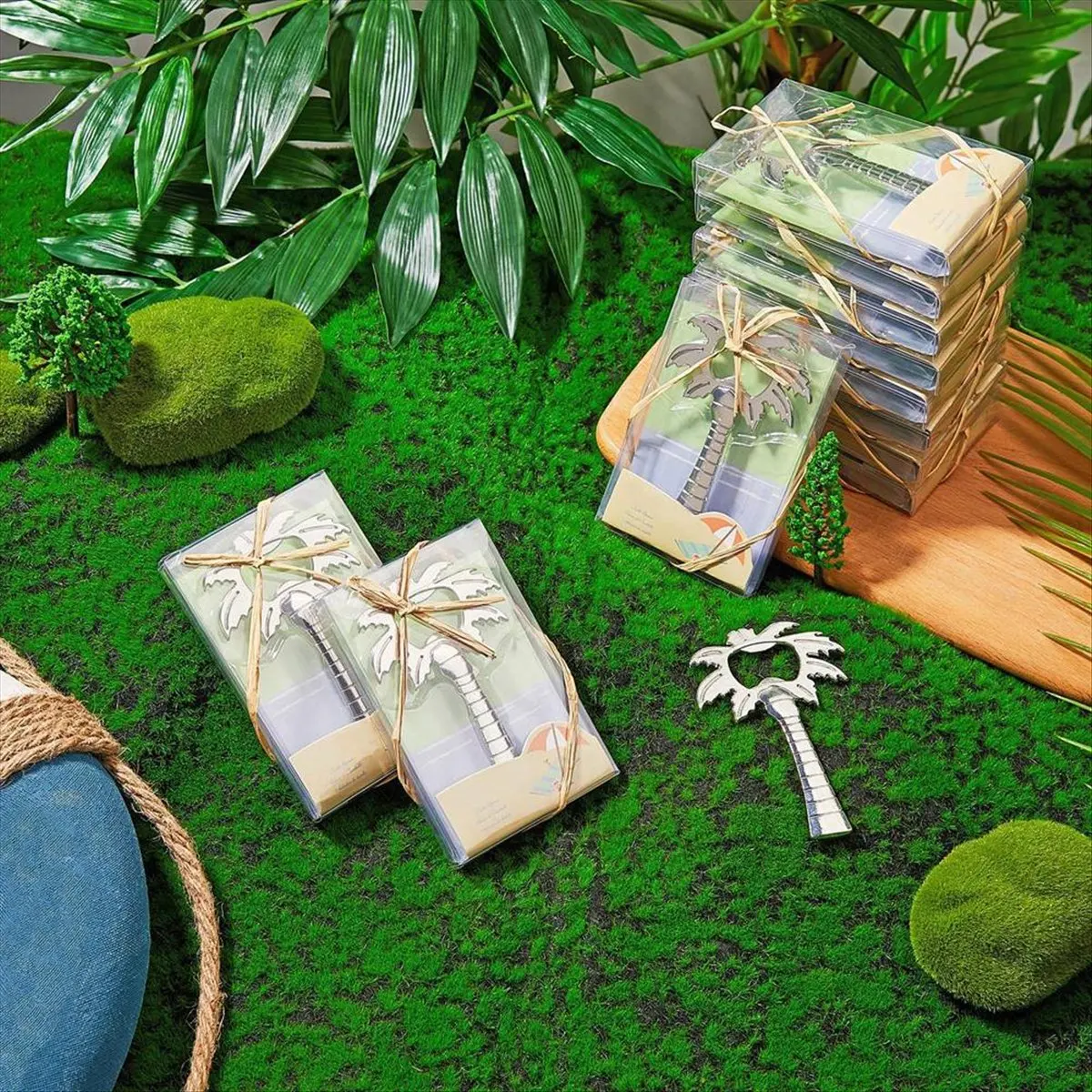 

ABYA 10pcs Coconut Tree Bottle Opener for Wedding Shower Guest Gifts Souvenirs for Wedding Favor Supplies Gold
