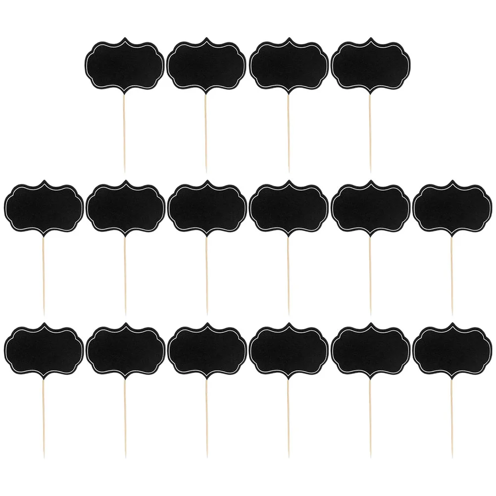 

16 Pcs Blackboard Sticker Labels Cheese Markers Wood Food Tags Party Buffet Restaurant Supplies Handwritten Name Price Markers