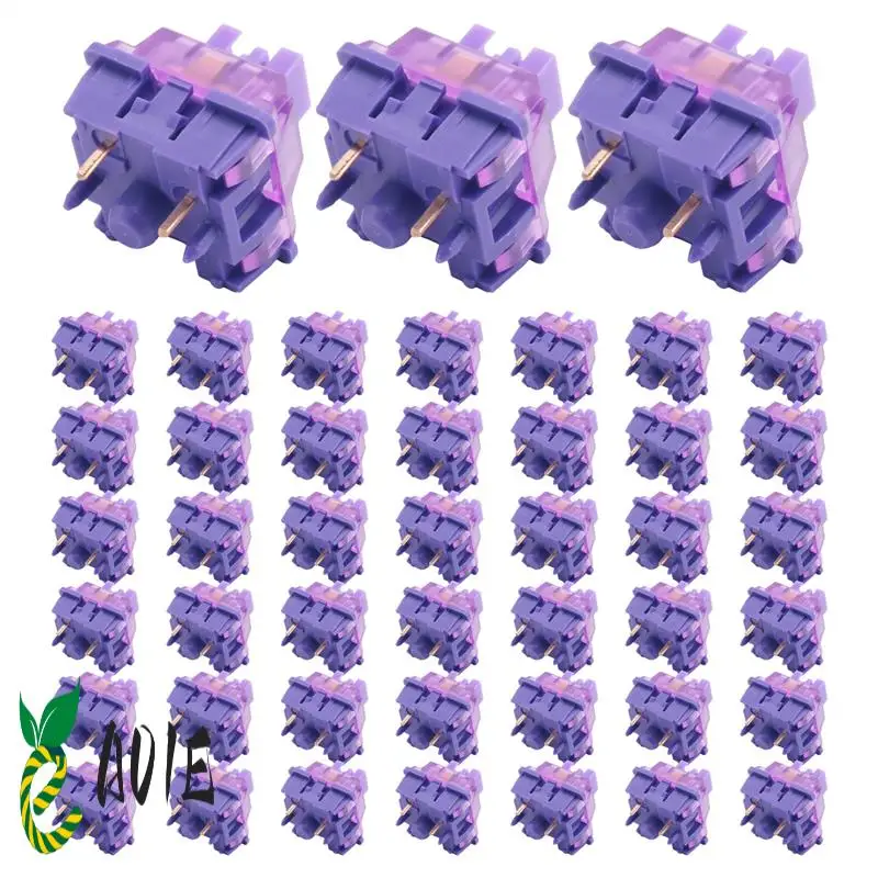 

45 шт. V3 Pro лавандово-фиолетовые переключатели 5-контактный тактильный переключатель 40Gf, совместимый с механической клавиатурой MX