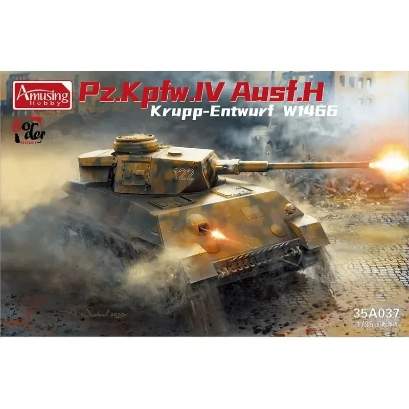 

1/35 Amusing Hobby 35A037 German tank fighting vehicle Panzer IV Ausf. H assembly Scale diy toys Model Kit