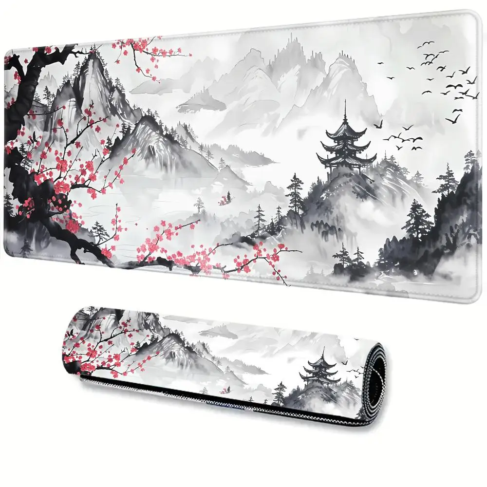 Tappetino per mouse Sakura Scenery Tappetino per mouse da gioco in gomma antiscivolo grande Durevole bordo con cucitura spessa adatto per tappetini da scrivania per ufficio e giochi